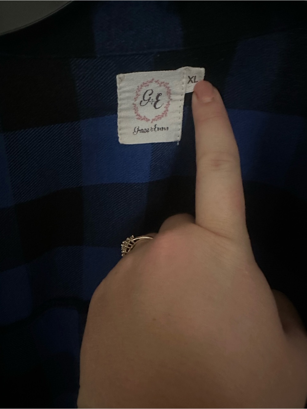 Grace Blue and Black Buffalo Plaid Shirt Jacket - Picture 2 of 3